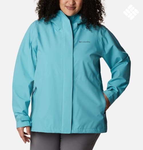 Women's Columbia Earth Explorer Shell Jackets Turquoise | Plus Size CA-T8341